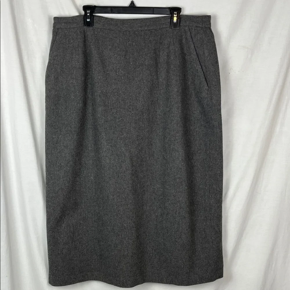 Vintage J. G. Hook Wool Midi Length Gray Skirt